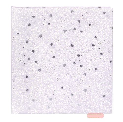 Bild von Hochzeitsfotoalbum 60 S.weiss, 30x31cm, Finamente lilac Silberprägung