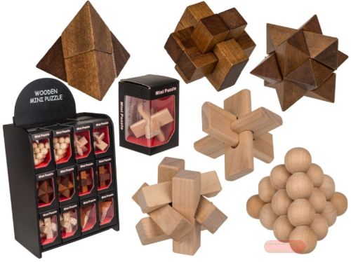 Bild von Holz- Geduldspiele, 6-fach ass. im Display - VE 24
