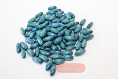 Bild von Holzperlen oval, blau, ca. 100 Stk., Beutel zu 38gr.
