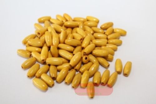 Bild von Holzperlen oval, gelb, ca. 100 Stk., Beutel zu 38gr.