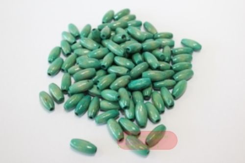 Bild von Holzperlen oval, grün, ca. 100 Stk., Beutel zu 38gr.