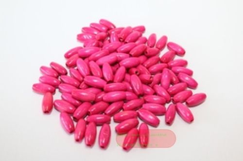 Bild von Holzperlen oval, pink, ca. 100 Stk., Beutel zu 38gr.