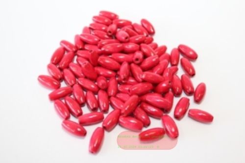 Bild von Holzperlen oval, rot, ca. 100 Stk., Beutel zu 38gr.