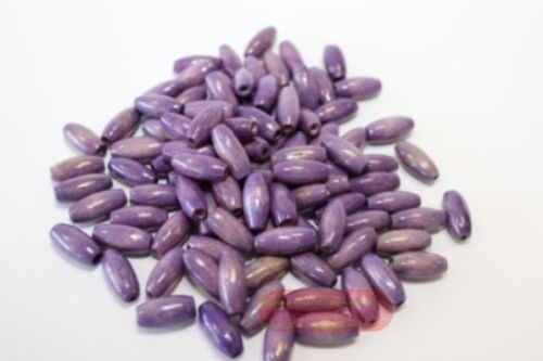Bild von Holzperlen oval, violett, ca. 100 Stk., Beutel zu 38gr.