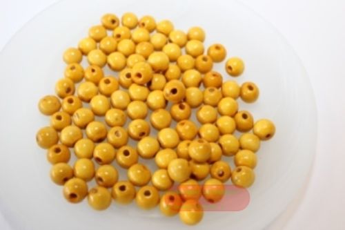 Bild von Holzperlen rund, gelb, ca.100 Stk., Beutel zu 29gr.