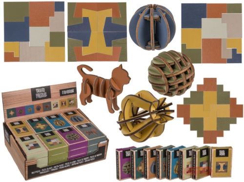 Bild von Holz-Puzzle in Schachtel, 8-fach gemischt, Display - VE 32