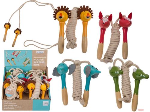 Bild von Holz-Springseil Tiere, ca.235cm, 4-fach ass., Display - VE 8