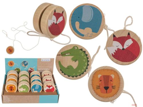 Bild von Holz-Yoyo Tiere, ca.6x3cm, 4-fach ass., Display - VE 12