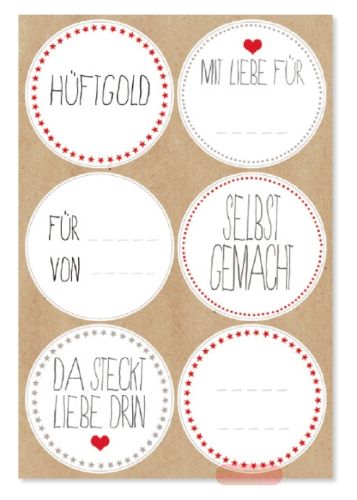 Bild von HÜFTGOLD, Stickers big d: 5,3 cm, (24er-Pack) - VE 10 (Pack)