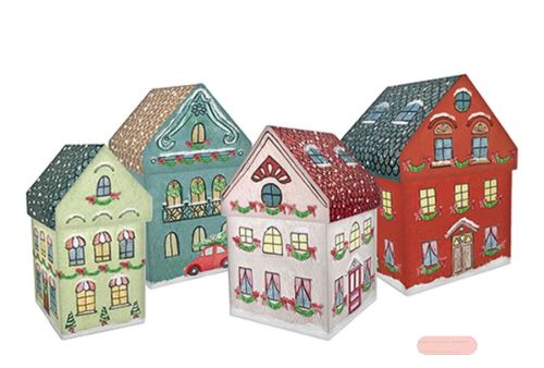 Bild von Kartonage 4er Set, 4 Grössen sortiert, Winterstadt