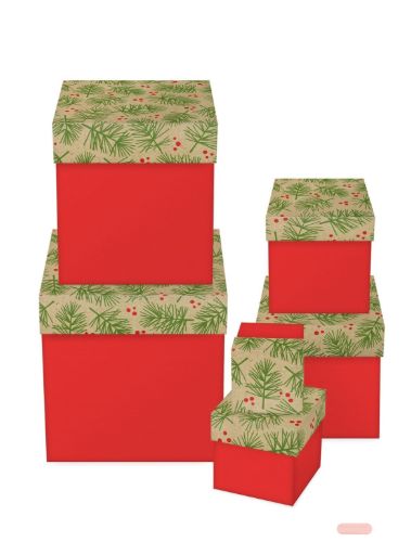 Bild von Kartonage 6er Set, grössen gemäss Katalog, Weihnachtszweig