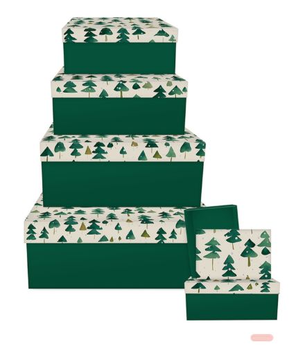 Bild von Kartonage 6er Set, grössen gemäss Katalog, Winter Forest