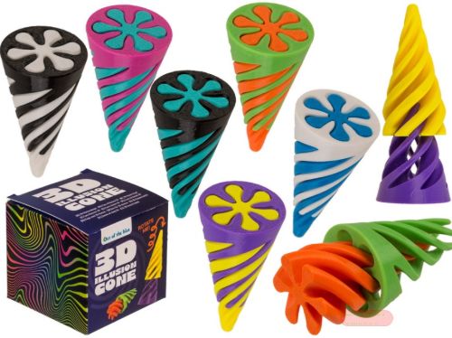 Bild von Illusionskegel 3D, Kunststoff,  6-fach gemischt in Box - VE 12