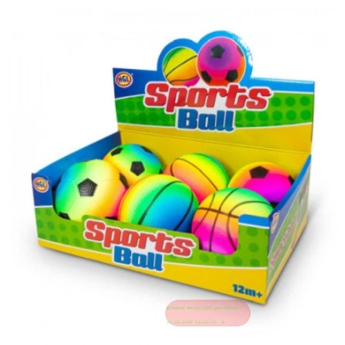Bild von INFLATED RAINBOW BALL, aufgeblasener Ball mehrfarbig gemischt, ca.11cm, Display - VE 6