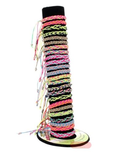 Bild von Jugendarmband Nylonschnüre Neon, mehrfach ass. mit Display - VE 40