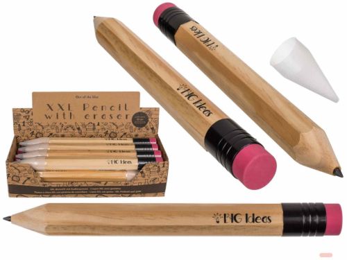 Bild von Jumbo-Bleistift mit Radiergummi, Big Ideas, ca.35cm, Display - VE 12