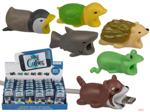 Bild von Kabelschutz Tiere auf Blisterkarte, ca.3,5cm, 6-fach sortiert, Display - VE 36