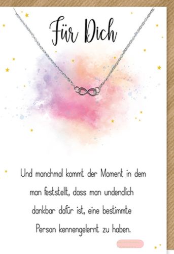 Bild von Karte 11,5x17cm, mit Halskette Unendlich - Für Dich - VE 6