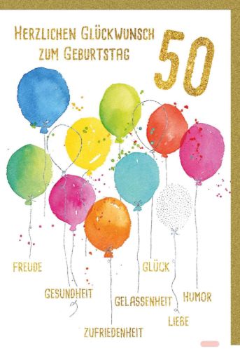 Bild von Karte Geb.Zahl 50. PK 299 - VE 6