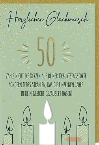 Bild von Karte Geb.Zahl 50. PK 329 - VE 6