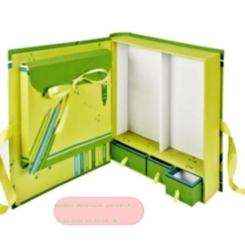 Bild von Kinder-Sammelbox Meine Schulzeit grün, 26x24x6,5cm mit passepartout