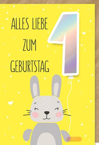 Bild von Karte Kinder-Geburtstag Zahl 1. PK 329 - VE 6