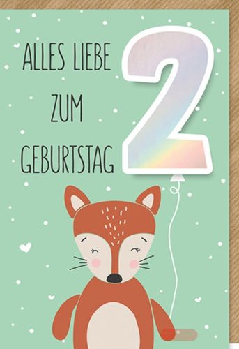 Bild von Karte Kinder-Geburtstag Zahl 2. PK 329 - VE 6