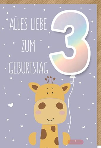 Bild von Karte Kinder-Geburtstag Zahl 3. PK 329 - VE 6