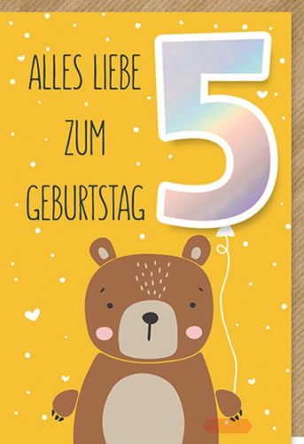 Bild von Karte Kinder-Geburtstag Zahl 5. PK 329 - VE 6
