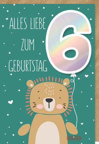 Bild von Karte Kinder-Geburtstag Zahl 6. PK 329 - VE 6