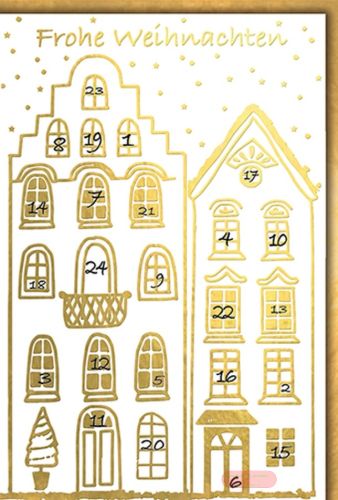 Bild von Karten Weihnachten Adventskalener PK 399 - VE 6