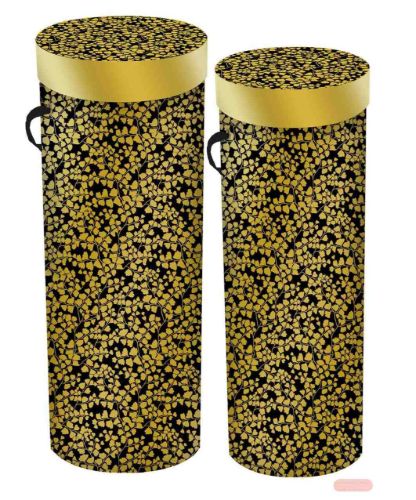 Bild von Kartonage 2er Set,  D:10x33,5 & 12x36cm, Aurélie schwarz