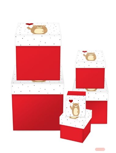 Bild von Kartonage Würfel 6er Set, grössen gemäss Katalog, Tapsi Bear