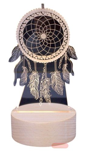 Bild von Lampe 3D Acrylglas mit LED-Basis, einzeln verpackt, Traumfänger