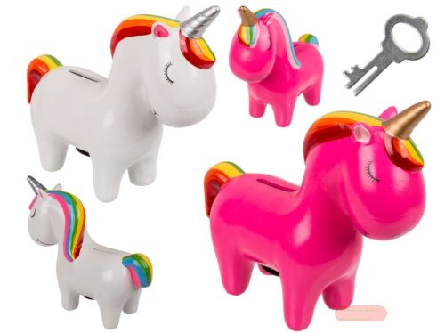 Bild von Keramik-Spardose Einhorn, ca.19cm, 2-fach ass. - VE 4