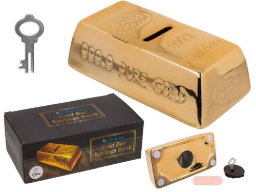 Bild von Keramik-Spardose Goldbarren ca.17x8x5cm - VE 4