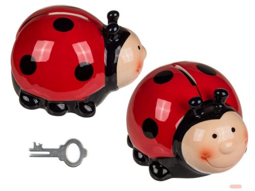 Bild von Keramik-Spardose Marienkäfer ca.12x10x10cm - VE 6