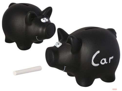 Bild von Keramikspardose schwarzes Schwein zum Beschriften, ca.16x12cm - VE 6