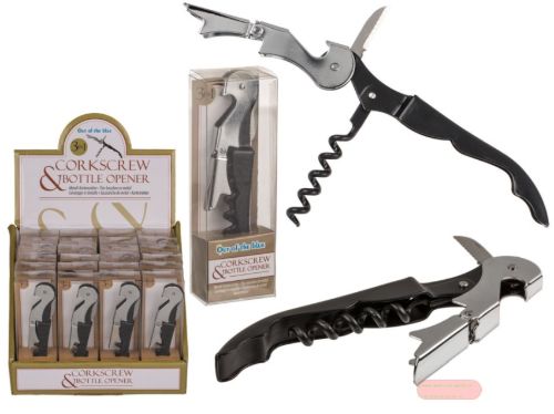 Bild von Korkenzieher metall, 3 in 1, ca.12cm, Box, im Display - VE 24
