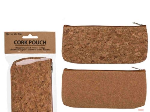 Bild von Kosmetik/Federmäppchen aus Kork mit Reissverschluss, ca.21x9cm, 2-fach sortiert - VE 12