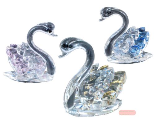 Bild von Kristallglas Märchenschwan, Handarbeit, mehrfach gemischt, Einzelverpackung  - VE 12