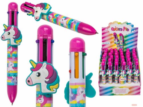 Bild von Kugelschreiber Einhorn, 6er Mine gemischt, ca.14cm, Display - VE 36