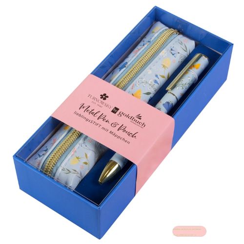 Bild von Kugelschreiber metall im Set mit Etui, Secret Garden blue - VE 2