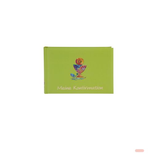 Bild von Konfirmationsalbum 22x16cm, 36 S.weiss, Kunstdruck mit Goldprägung, grün, Kelch