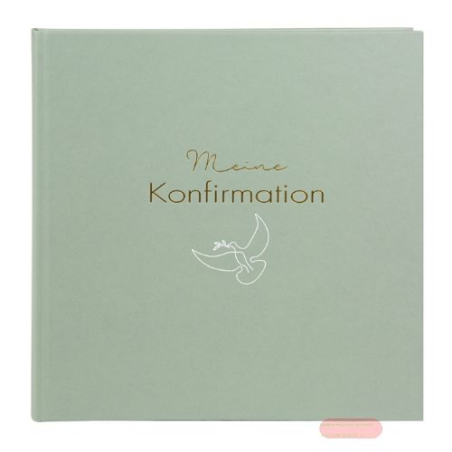 Bild von Konfirmationsalbum 4 S.illustriert, 58 S.weiss, 25x25cm, Friedenstaube Eukalyptus
