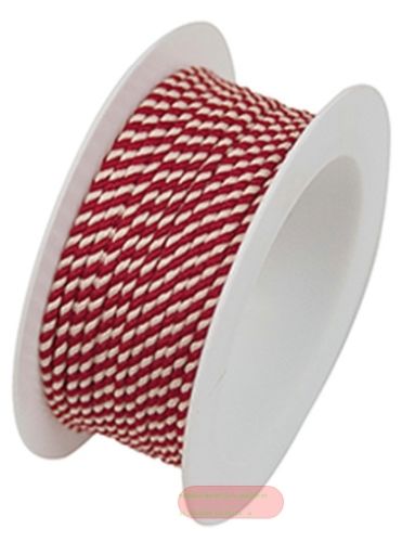 Bild von Kordel gedreht auf Spule, 1mm x 6m, Lido rot/weiss - VE 6
