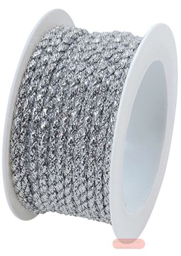Bild von Kordel gedreht auf Spule, 2mm x 4m, silber - VE 6