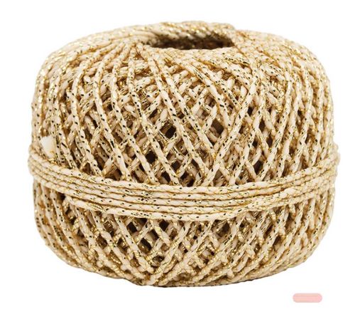 Bild von Kordel, dünne Glitzerkordel, 1mm x 20m , gold - VE 10