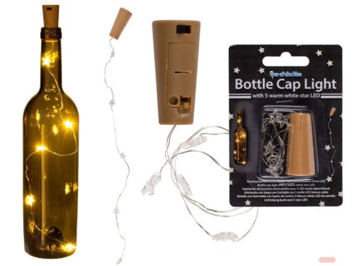 Bild von Korken-Lichterkette 5x2cm inkl.Batt. 48cm lang, 5 Stern-LED, Blisterkarte - VE 12