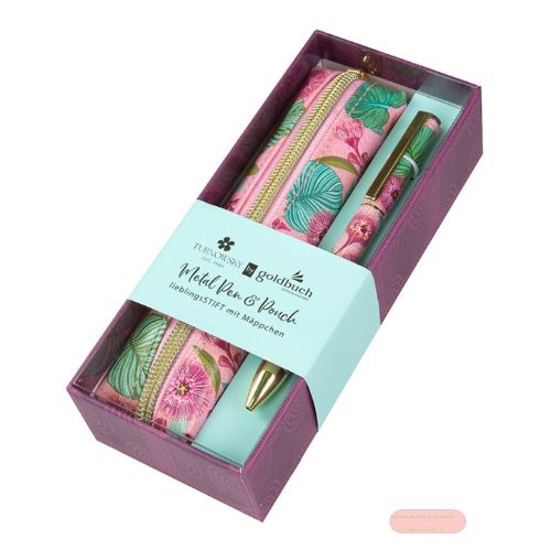 Bild von Kugelschreiber metall im Set mit Etui, Tropical Leaves - VE 2